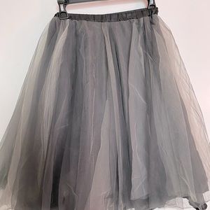 Black Gray Toole Skirt: Ballerinia Style Chicwish Elastic Waist